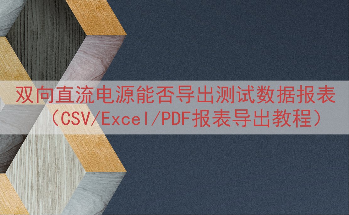 双向直流电源能否导出测试数据报表（CSV/Excel/PDF...
